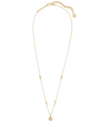 Image of Kendra Scott Nola Gold Pendant Necklace Iridescent Drusy