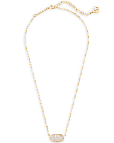 Kendra Scott Elisa Gold Pendant Necklace Iridescent Drusy image thumbnail