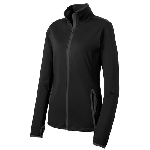 Sport-Tek Ladies Sport-Wick Stretch Contrast Full-Zip Jacket image thumbnail