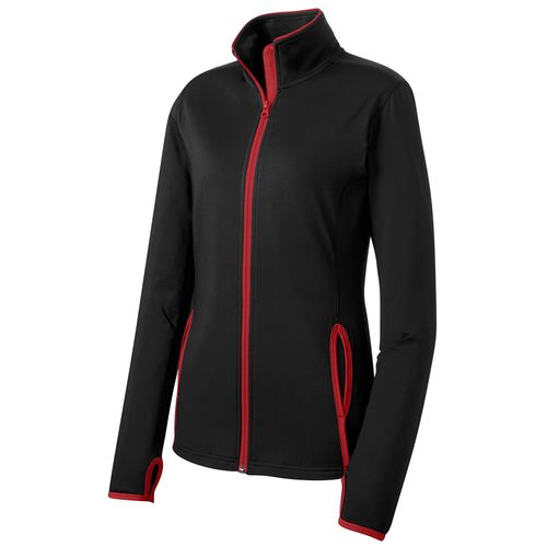Sport-Tek Ladies Sport-Wick Stretch Contrast Full-Zip Jacket image thumbnail