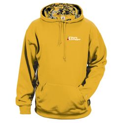 Image of Badger Digital Camo Colorblock Performance Fleece Hooded Sweatshirt