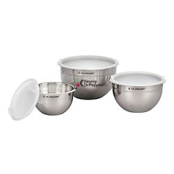 Image of (Min 25) Le Creuset Stainless Steel Mixing Bowls, Set of 3