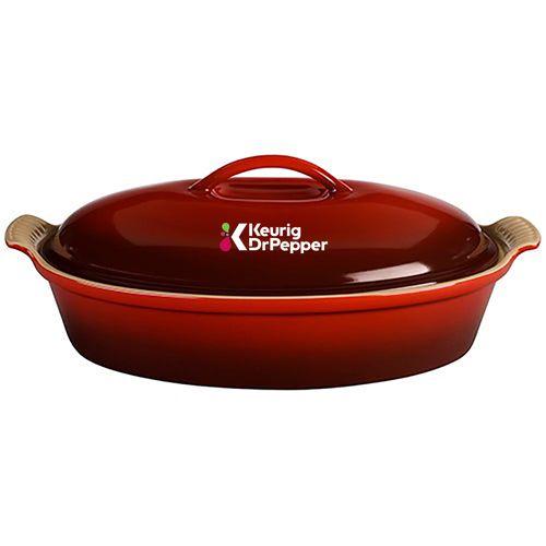 (Min 25) Le Creuset 4qt Heritage Stoneware Covered Oval Casserole, Cerise image thumbnail