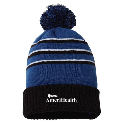 Richardson Stripe Pom Cuffed Beanie  image thumbnail