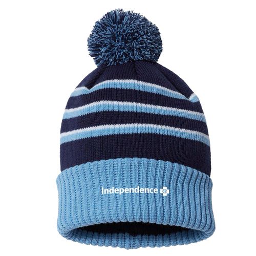Richardson Stripe Pom Cuffed Beanie image thumbnail