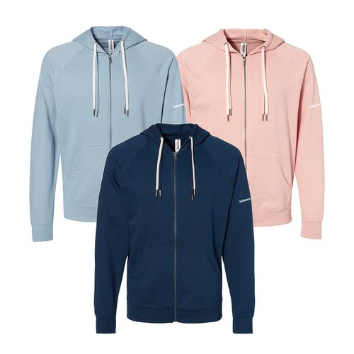 Independent Trading Co.® Unisex Icon Lightweight Loopback Terry Full-Zip Hooded Sweatshirt image thumbnail