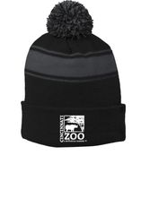 Image of Sport-Tek Striped Pom Beanie
