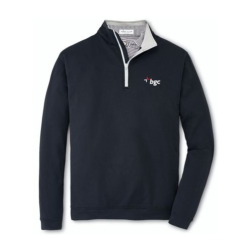 Made To Order - Peter Millar Stretch Loop Terry Quarter-Zip - Men's Black (BGC logo) image thumbnail