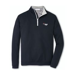 Image of Made To Order - Peter Millar Stretch Loop Terry Quarter-Zip - Men's Black (BGC logo)