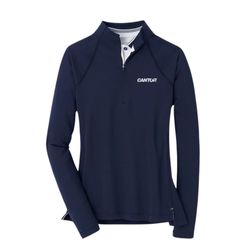 Image of Made To Order - Peter Millar Raglan-Sleeve Perth Performance Pullover - Women's Navy (Cantor Logo)