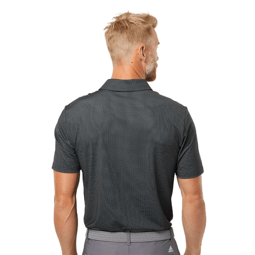 Adidas Men's Diamond Dot Print Polo - BLACK/WHITE/GREY THREE image thumbnail