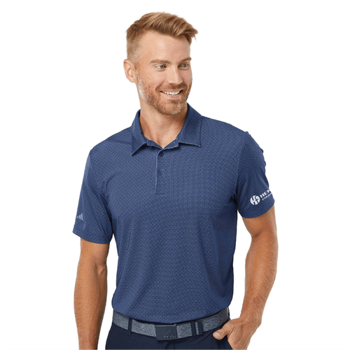 Adidas Men's Diamond Dot Print Polo - NAVY BLUE/WHITE/GREY THREE image thumbnail