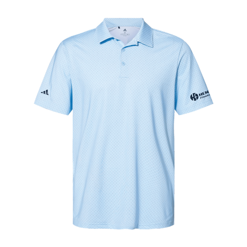 Adidas Men's Diamond Dot Print Polo - GLOW BLUE/WHITE/NAVY image thumbnail