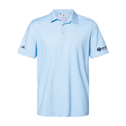 Image of Adidas Men's Diamond Dot Print Polo - GLOW BLUE/WHITE/NAVY