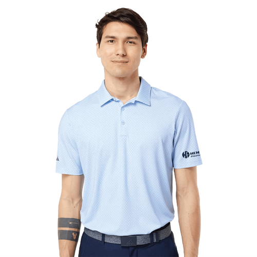 Adidas Men's Diamond Dot Print Polo - GLOW BLUE/WHITE/NAVY image thumbnail