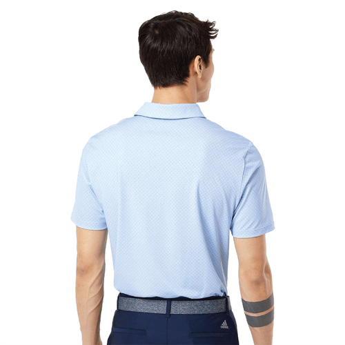 Adidas Men's Diamond Dot Print Polo - GLOW BLUE/WHITE/NAVY image thumbnail