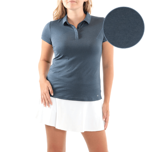 AndersonOrd Women's Gamer Polo - NAVY HEATHER image thumbnail