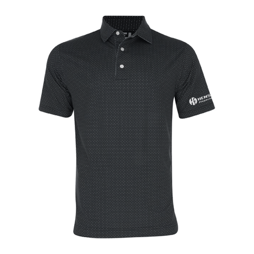 Footjoy Men's Lisle Dot Geo Print Polo - BLACK/GREY/WHITE image thumbnail