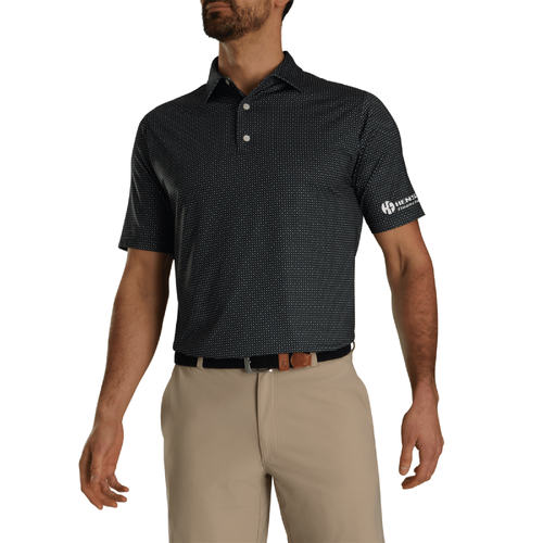 Footjoy Men's Lisle Dot Geo Print Polo - BLACK/GREY/WHITE image thumbnail