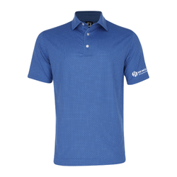 Image of Footjoy Men's Lisle Dot Geo Print Polo - MARINE/NAVY/WHITE