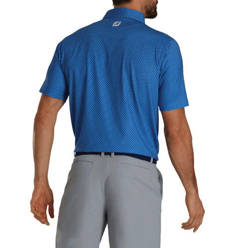 Footjoy Men's Lisle Dot Geo Print Polo - MARINE/NAVY/WHITE image thumbnail