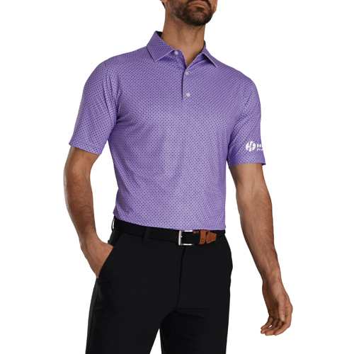 Footjoy Men's Lisle Dot Geo Print Polo - VIOLET/BLACK/WHITE image thumbnail