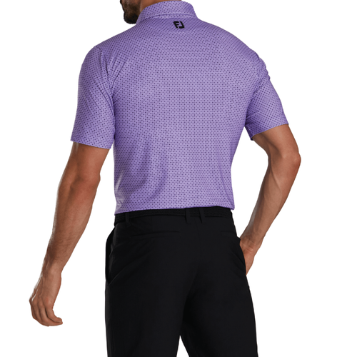 Footjoy Men's Lisle Dot Geo Print Polo - VIOLET/BLACK/WHITE image thumbnail
