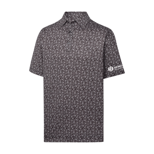 Footjoy Men's Painted Floral Lisle Polo - BLACK image thumbnail