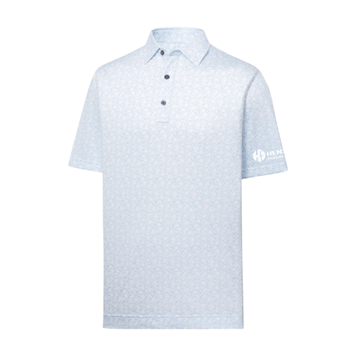 Footjoy Men's Painted Floral Lisle Polo - SKY image thumbnail