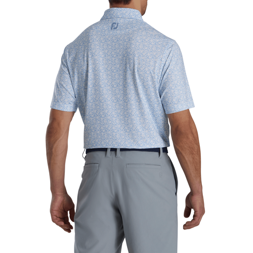 Footjoy Men's Painted Floral Lisle Polo - SKY image thumbnail