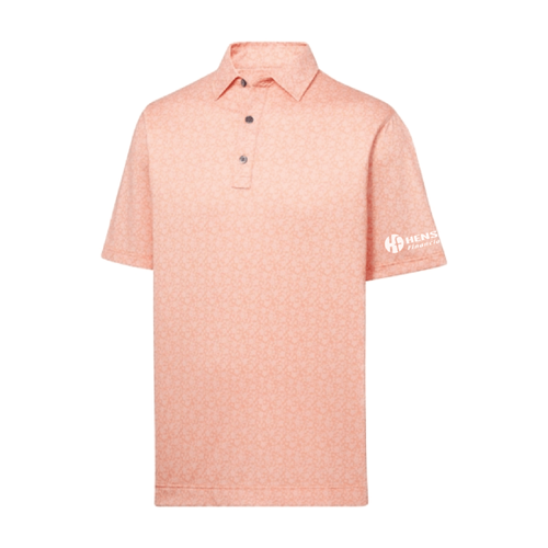 Footjoy Men's Painted Floral Lisle Polo - PEACH image thumbnail