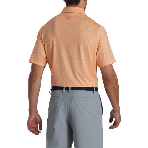 Footjoy Men's Painted Floral Lisle Polo - PEACH image thumbnail