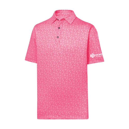 Footjoy Men's Painted Floral Lisle Polo - WATERMELON image thumbnail