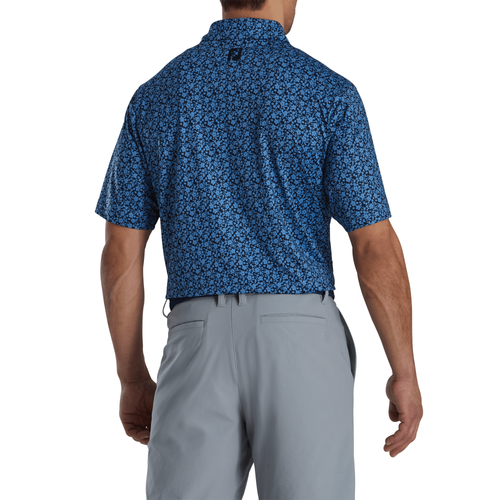 Footjoy Men's Painted Floral Lisle Polo - NAVY image thumbnail
