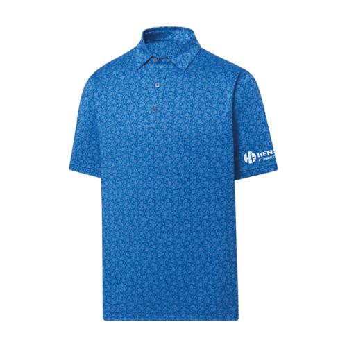 Footjoy Men's Painted Floral Lisle Polo - ROYAL image thumbnail