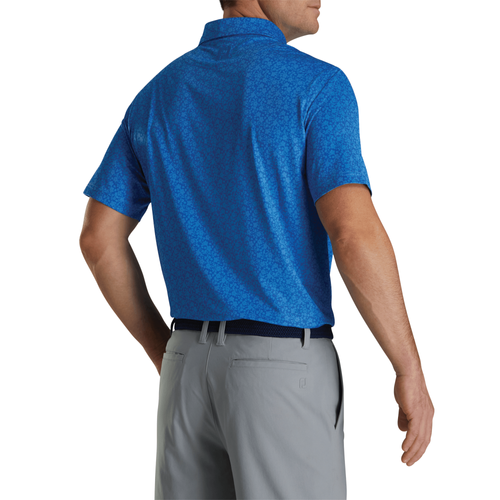 Footjoy Men's Painted Floral Lisle Polo - ROYAL image thumbnail