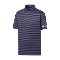 Image of Footjoy Men's Performance Stretch Lisle Pinstripe Polo - NAVY/PINK/WHITE