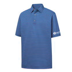 Image of Footjoy Men's Performance Stretch Lisle Pinstripe Polo - BLUE/HOT PINK/WHITE