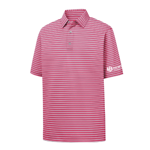 Footjoy Men's Performance Stretch Lisle Pinstripe Polo - AZALEA/WHITE/NAVY image thumbnail