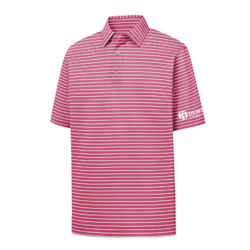 Image of Footjoy Men's Performance Stretch Lisle Pinstripe Polo - AZALEA/WHITE/NAVY