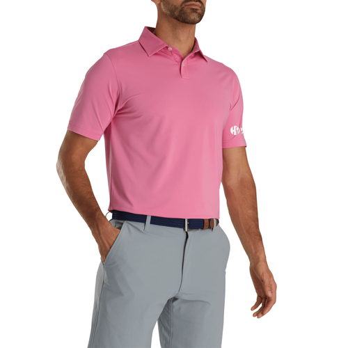 Footjoy Men's Athletic Fit Solid Lisle Polo - FLAMINGO image thumbnail