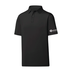 Image of Footjoy Men's Athletic Fit Solid Lisle Polo - BLACK