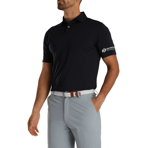 Footjoy Men's Athletic Fit Solid Lisle Polo - BLACK image thumbnail