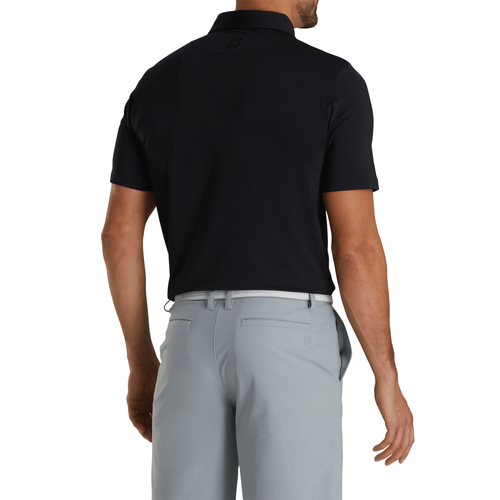 Footjoy Men's Athletic Fit Solid Lisle Polo - BLACK image thumbnail