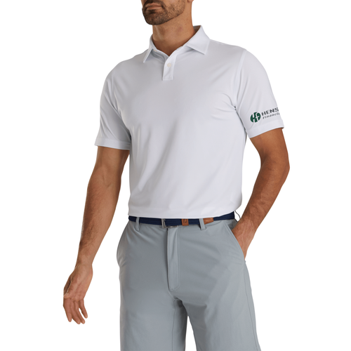 Footjoy Men's Athletic Fit Solid Lisle Polo - WHITE image thumbnail