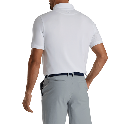 Footjoy Men's Athletic Fit Solid Lisle Polo - WHITE image thumbnail