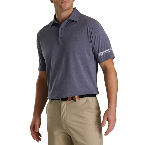 Footjoy Men's Solid Lisle Polo - HEATHER NAVY image thumbnail