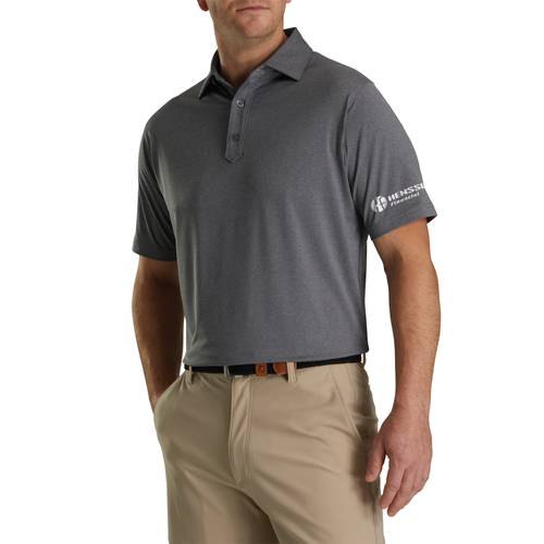 Footjoy Men's Solid Lisle Polo - HEATHER CHARCOAL image thumbnail