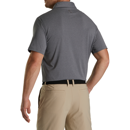 Footjoy Men's Solid Lisle Polo - HEATHER CHARCOAL image thumbnail