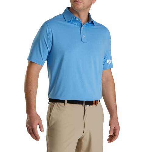 Footjoy Men's Solid Lisle Polo - HEATHER BLUE image thumbnail